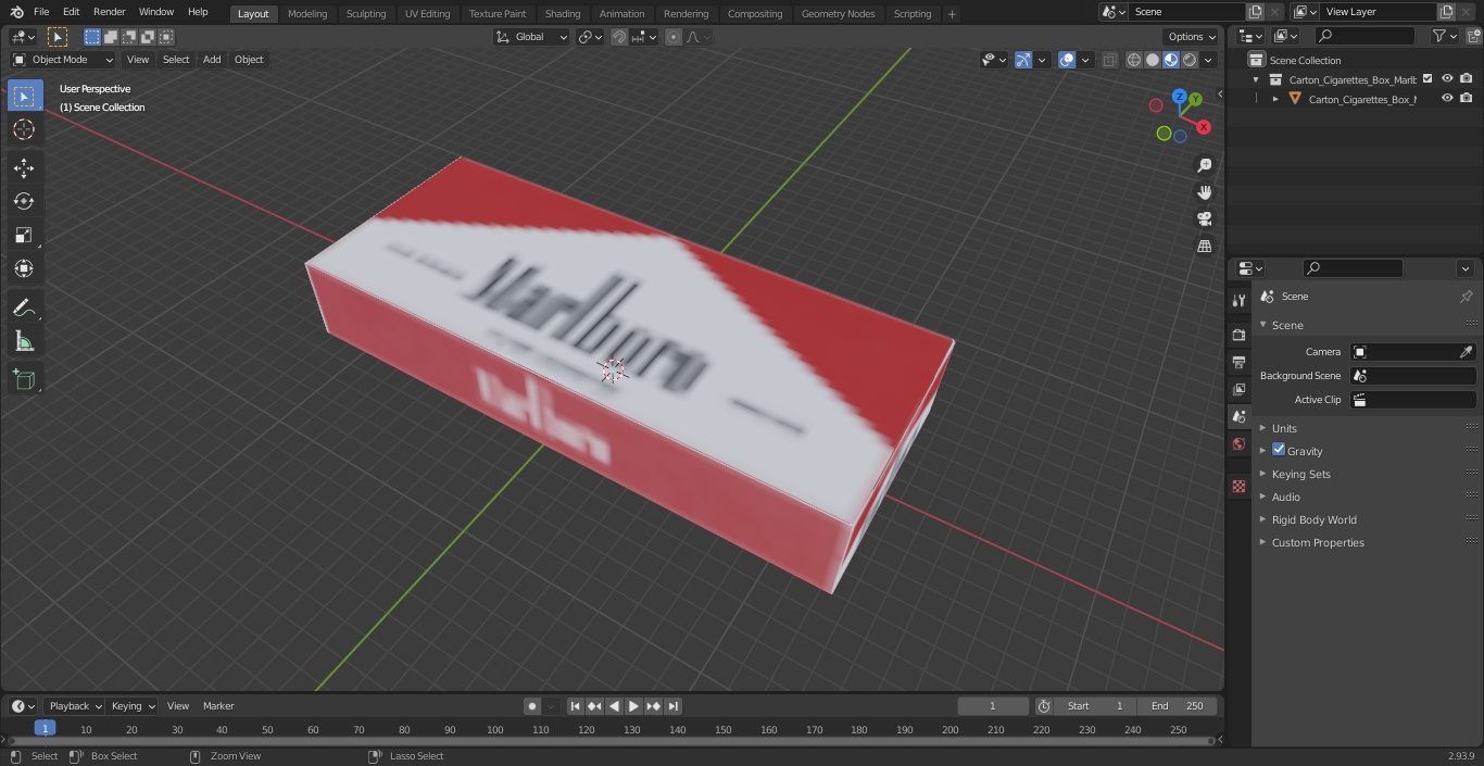 3D model Carton Cigarettes Box Marlboro