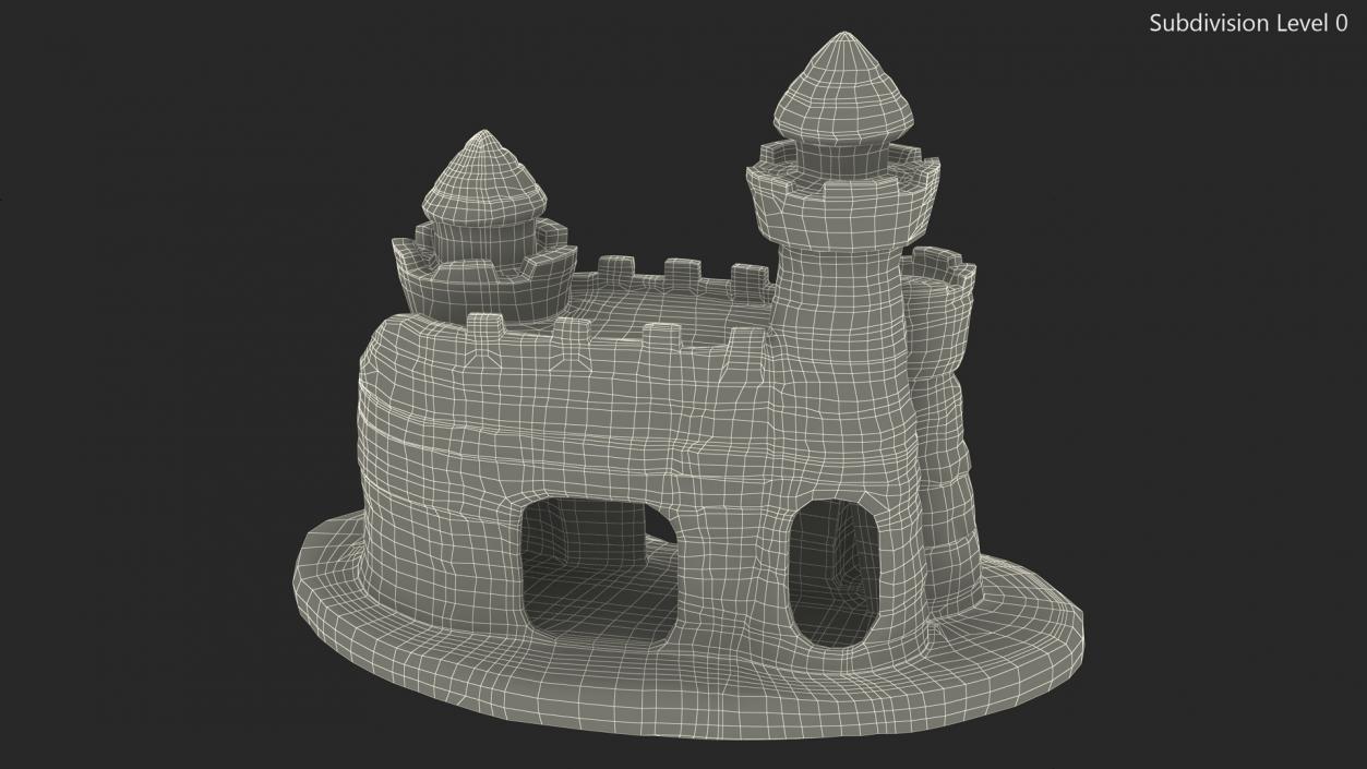 Aquarium Decoration Black Castle 3D