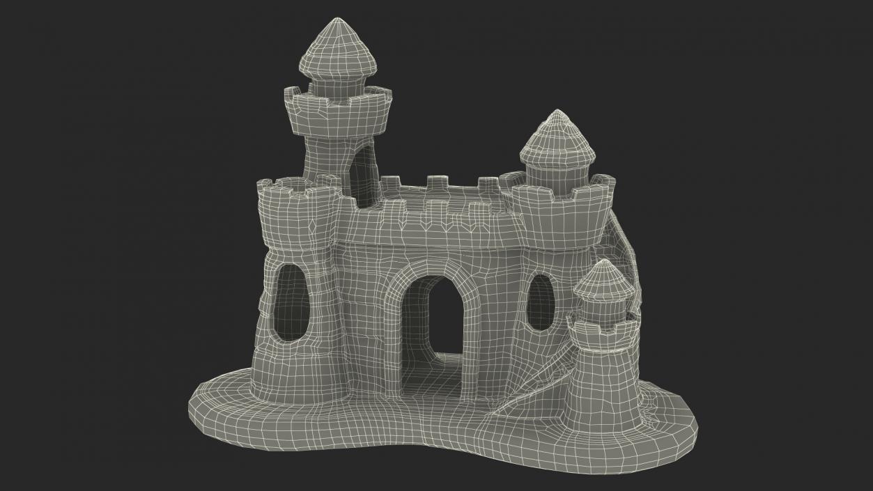 Aquarium Decoration Black Castle 3D