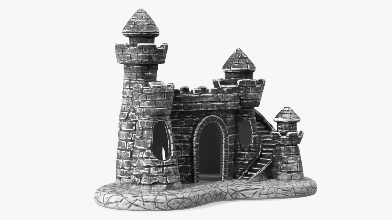 Aquarium Decoration Black Castle 3D