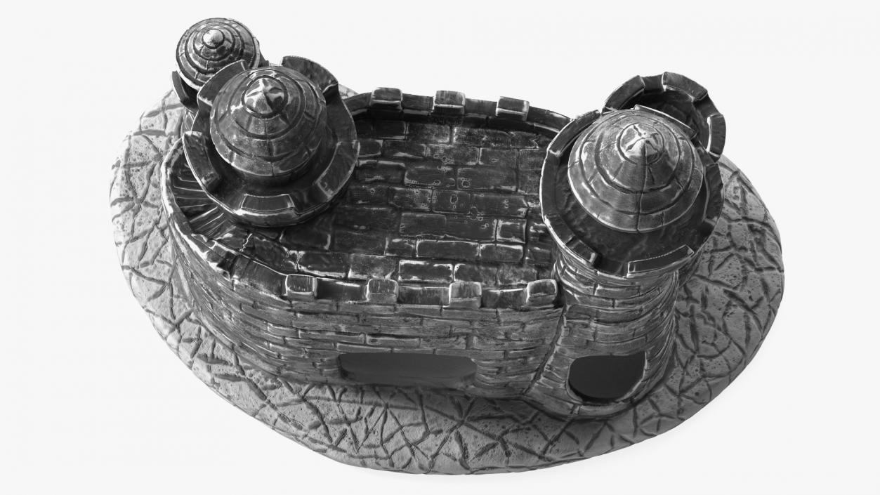 Aquarium Decoration Black Castle 3D