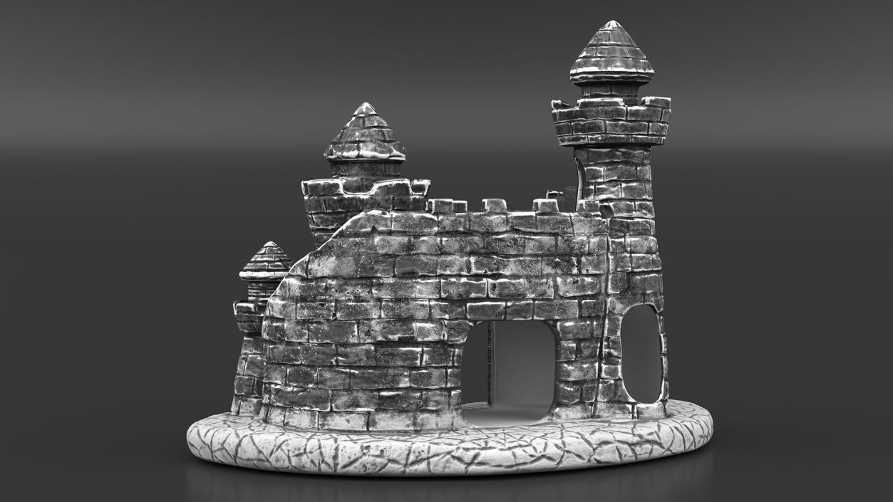 Aquarium Decoration Black Castle 3D