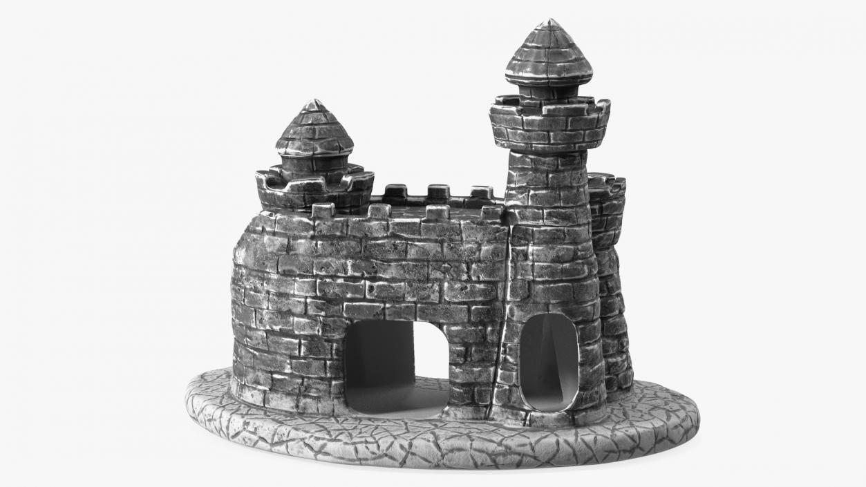 Aquarium Decoration Black Castle 3D