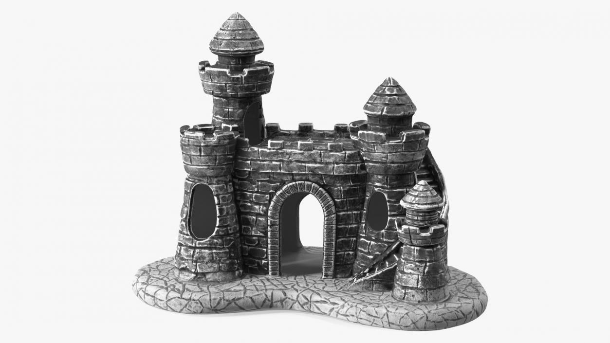 Aquarium Decoration Black Castle 3D