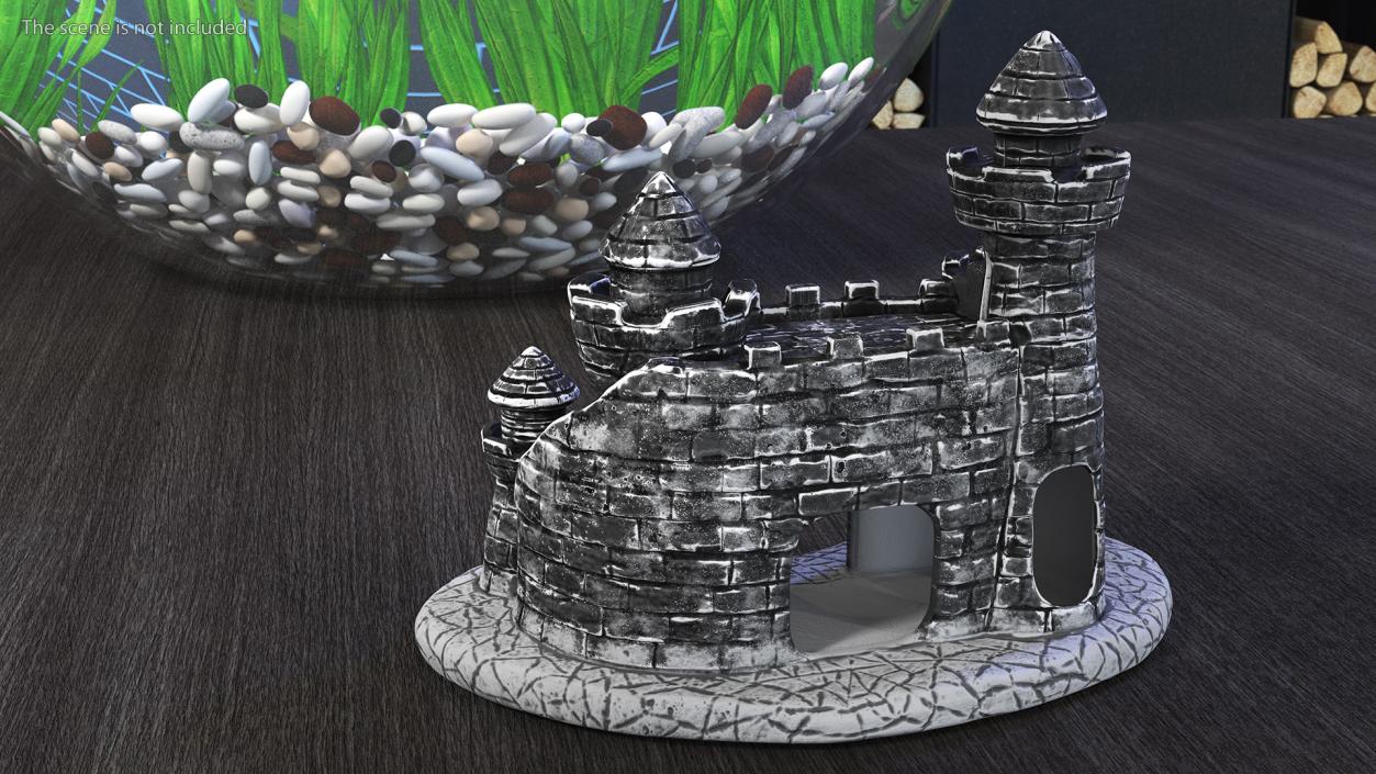 Aquarium Decoration Black Castle 3D