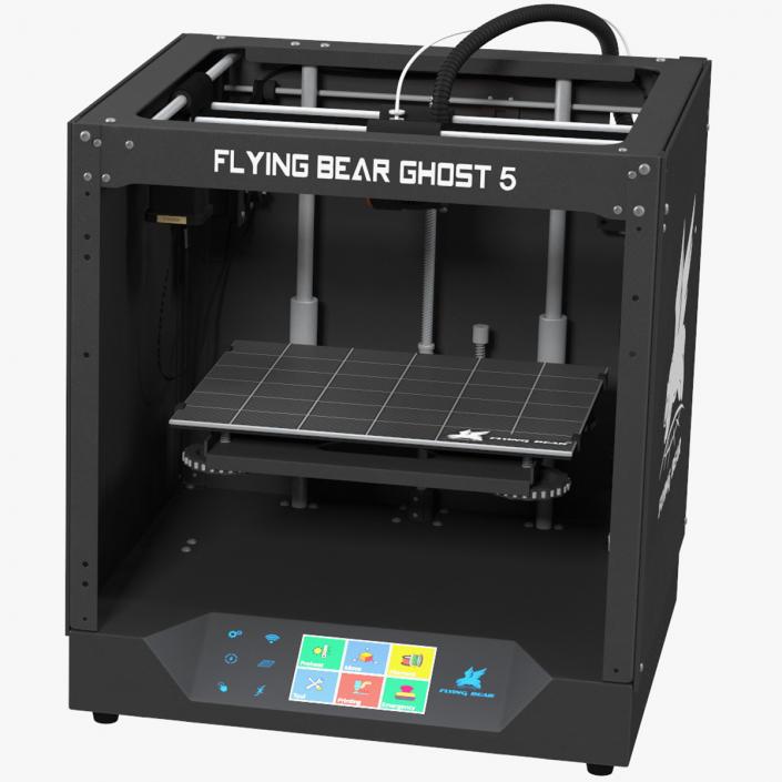 3D Flying Bear Ghost 5 3D Printer Rigged for Maya