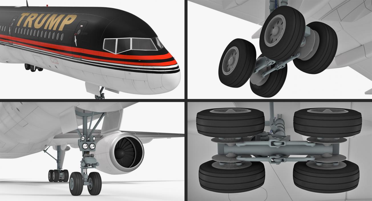 Donald Trumps Private Boeing 757 Rigged 3D model