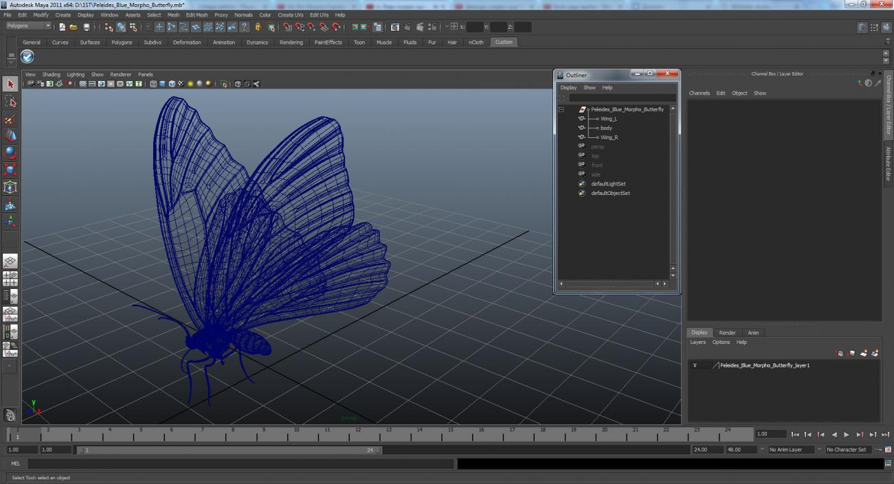 3D model Peleides Blue Morpho Butterfly