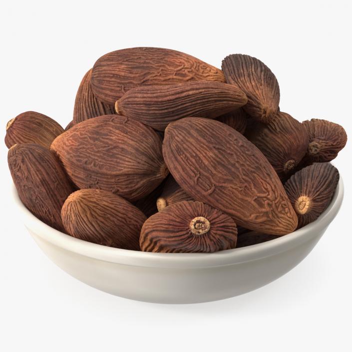 Dried Black Cardamom Fruit Plate 3D