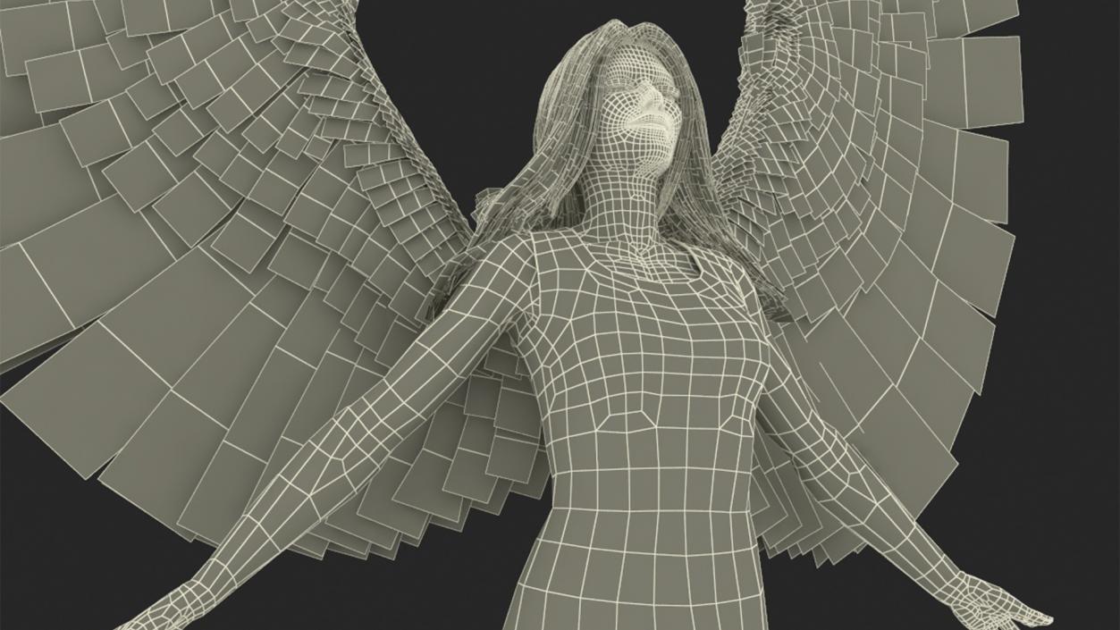 3D model Beautiful Blonde Woman Angel 2