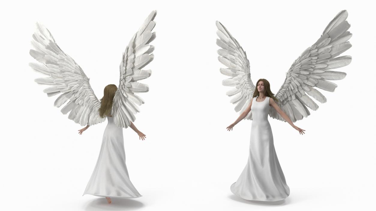 3D model Beautiful Blonde Woman Angel 2