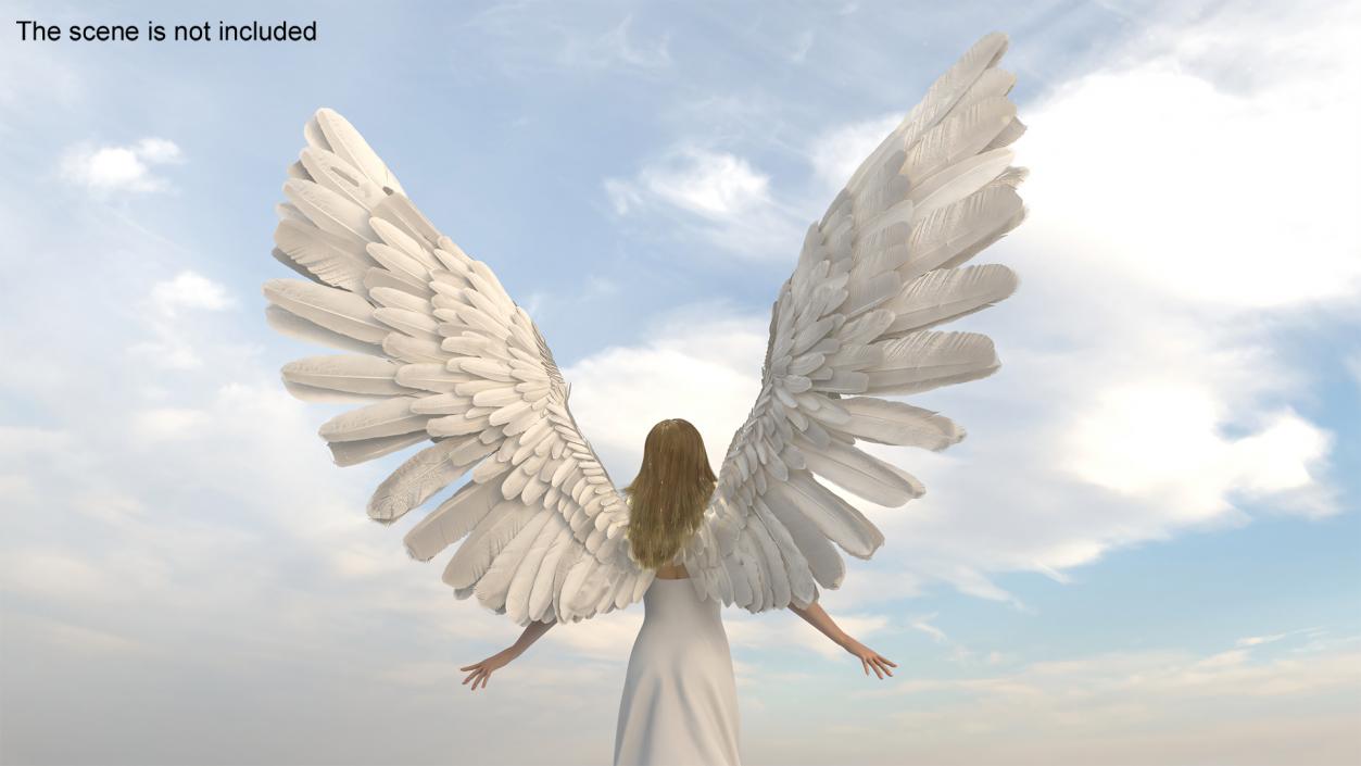 3D model Beautiful Blonde Woman Angel 2