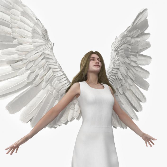 3D model Beautiful Blonde Woman Angel 2