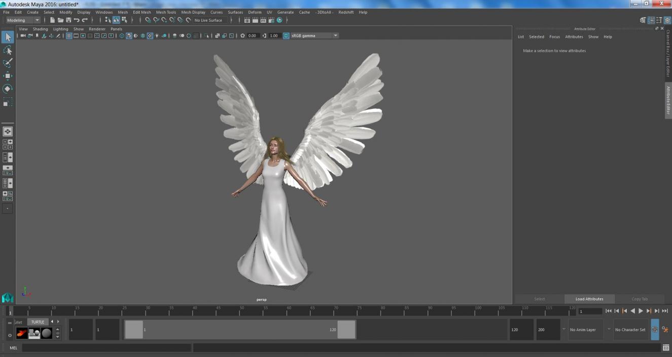 3D model Beautiful Blonde Woman Angel 2