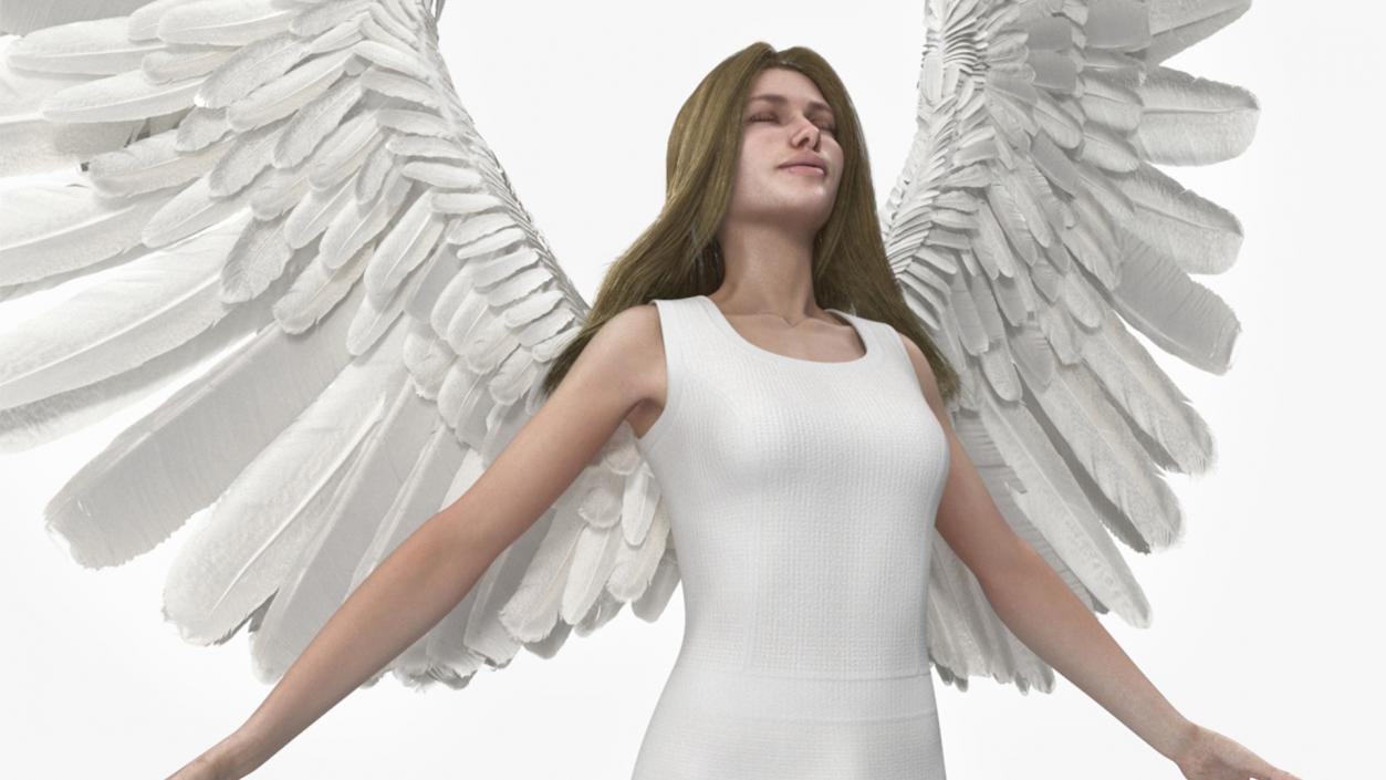 3D model Beautiful Blonde Woman Angel 2