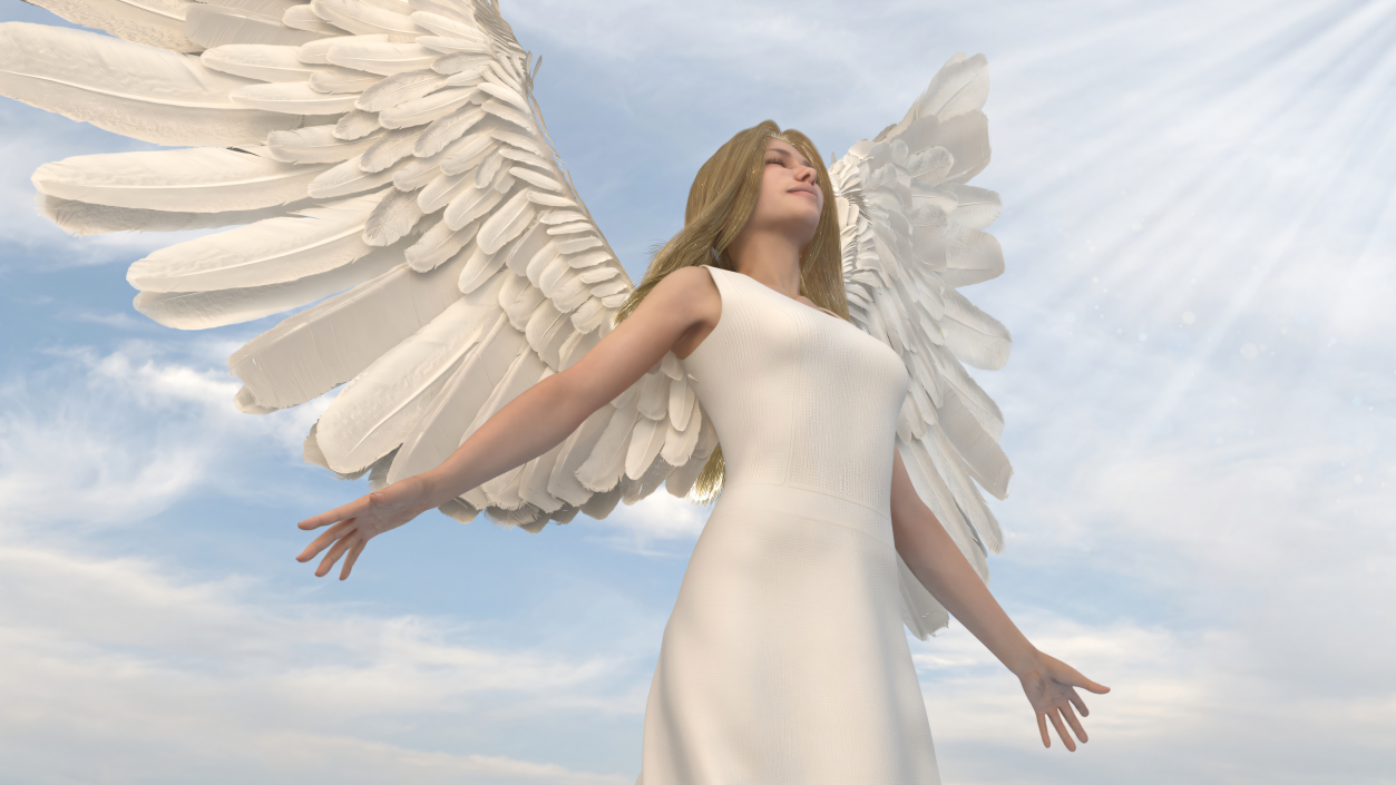 3D model Beautiful Blonde Woman Angel 2