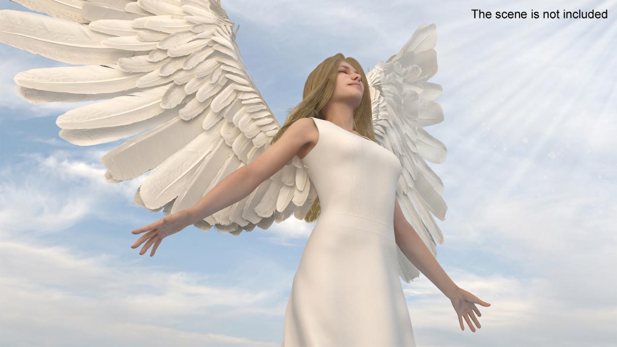 3D model Beautiful Blonde Woman Angel 2