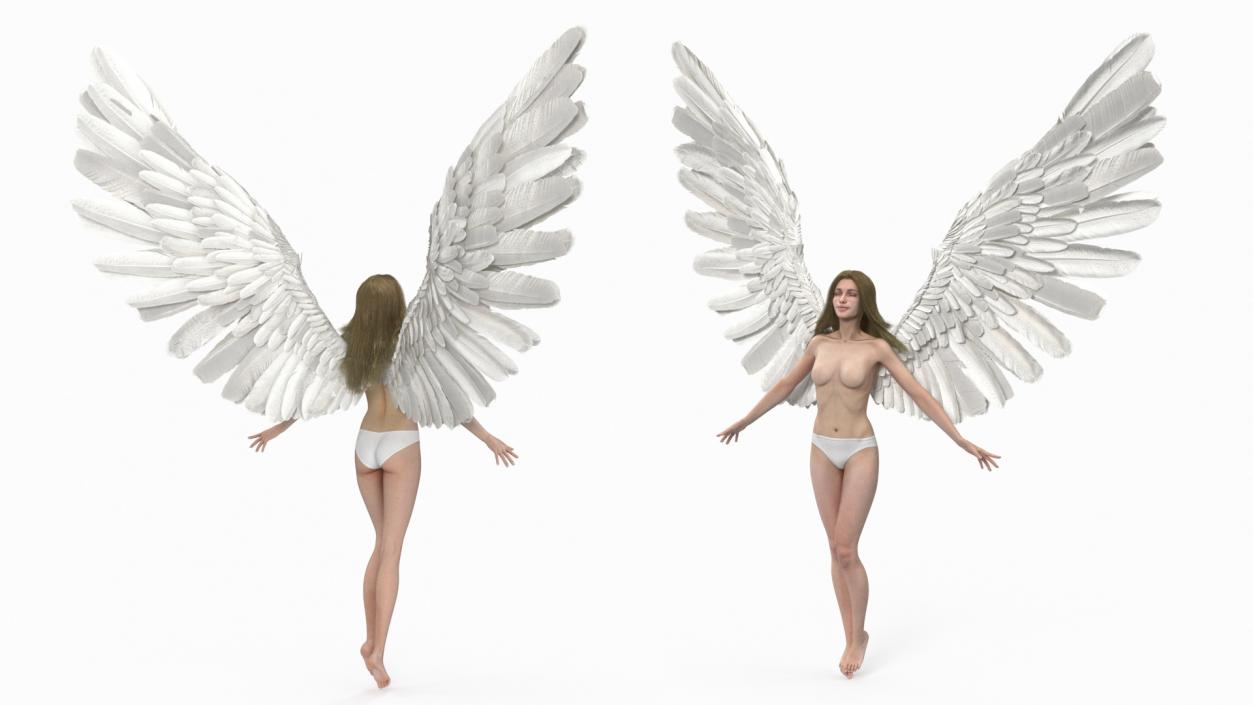 3D model Beautiful Blonde Woman Angel 2