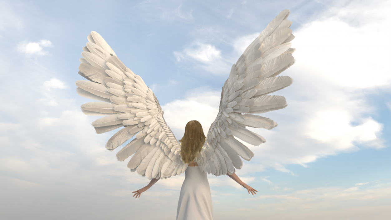 3D model Beautiful Blonde Woman Angel 2