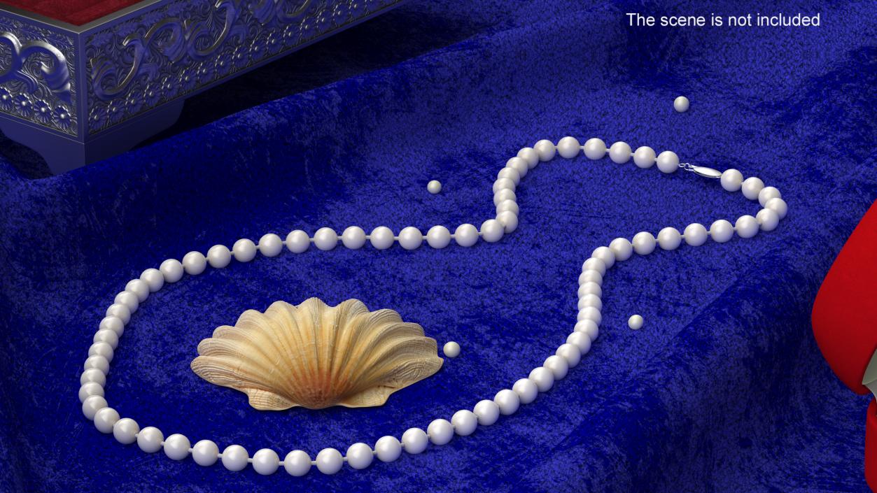 3D model White Pearl Necklace