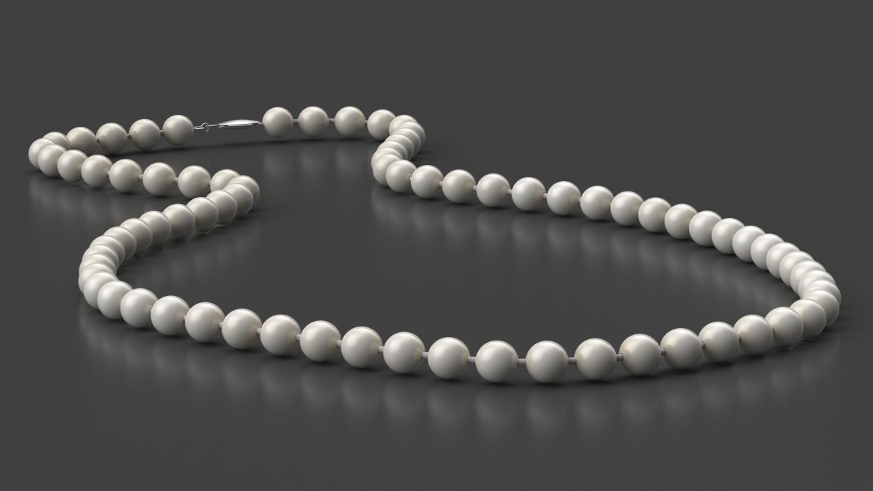 3D model White Pearl Necklace