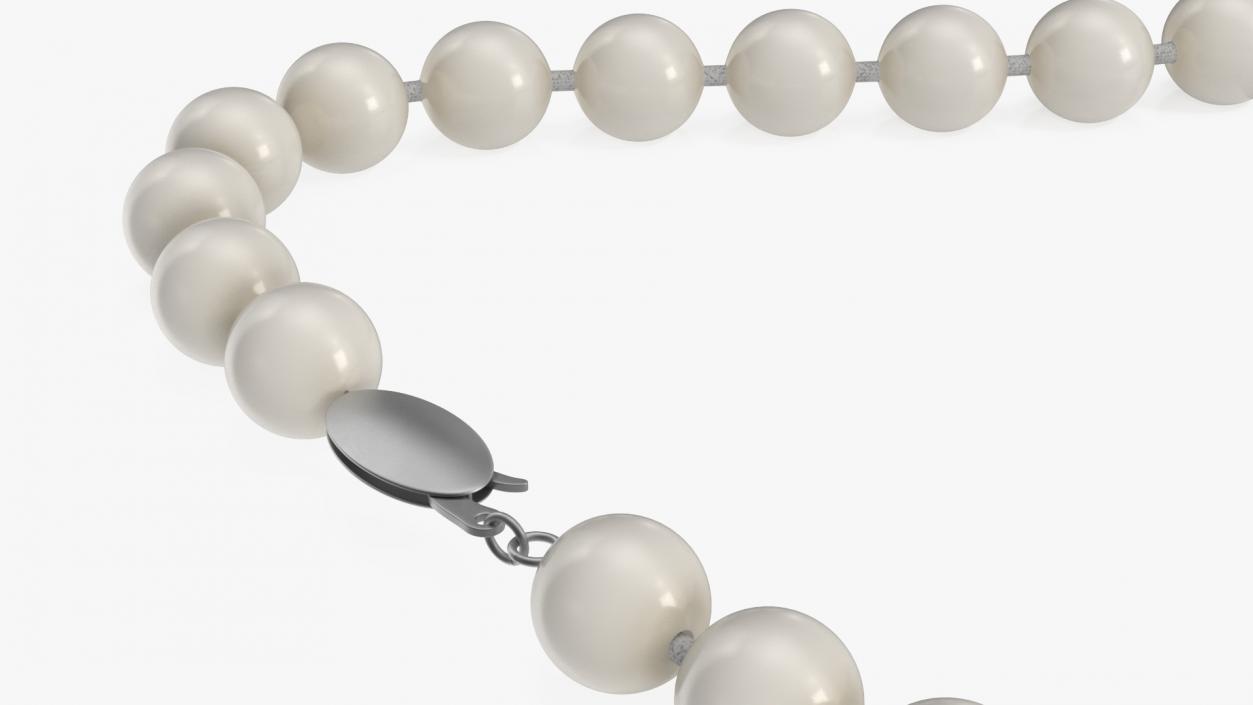 3D model White Pearl Necklace