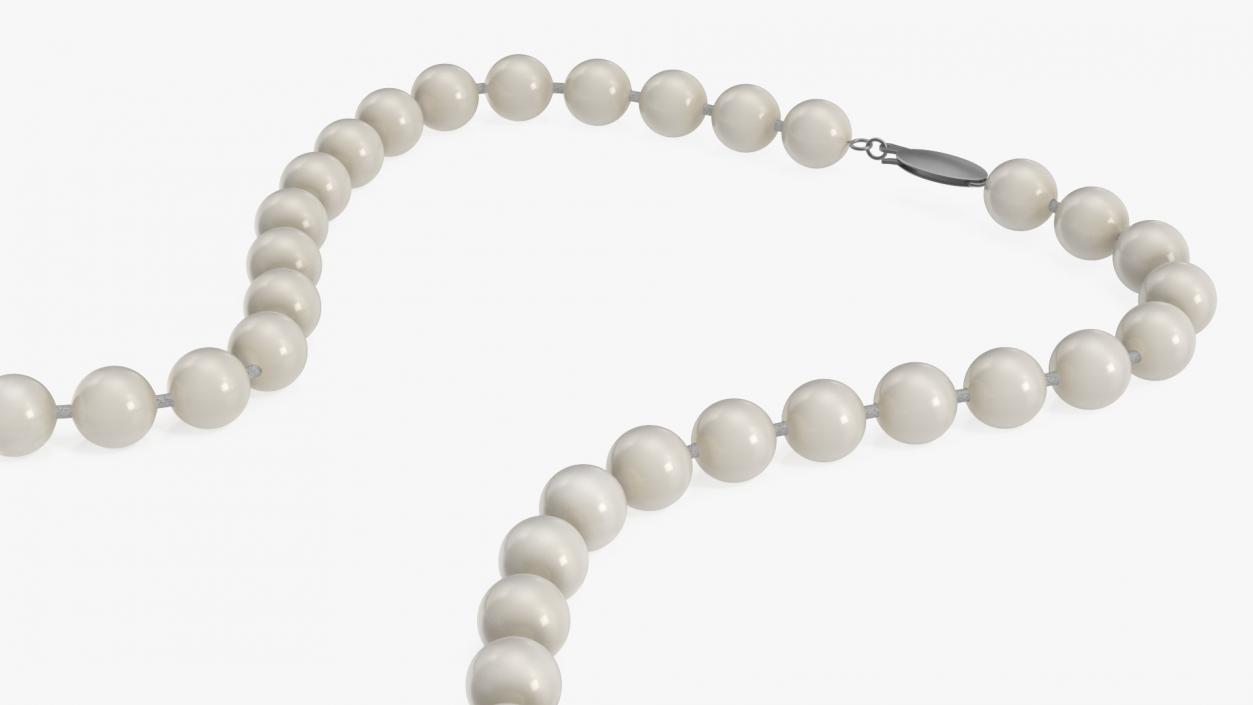 3D model White Pearl Necklace