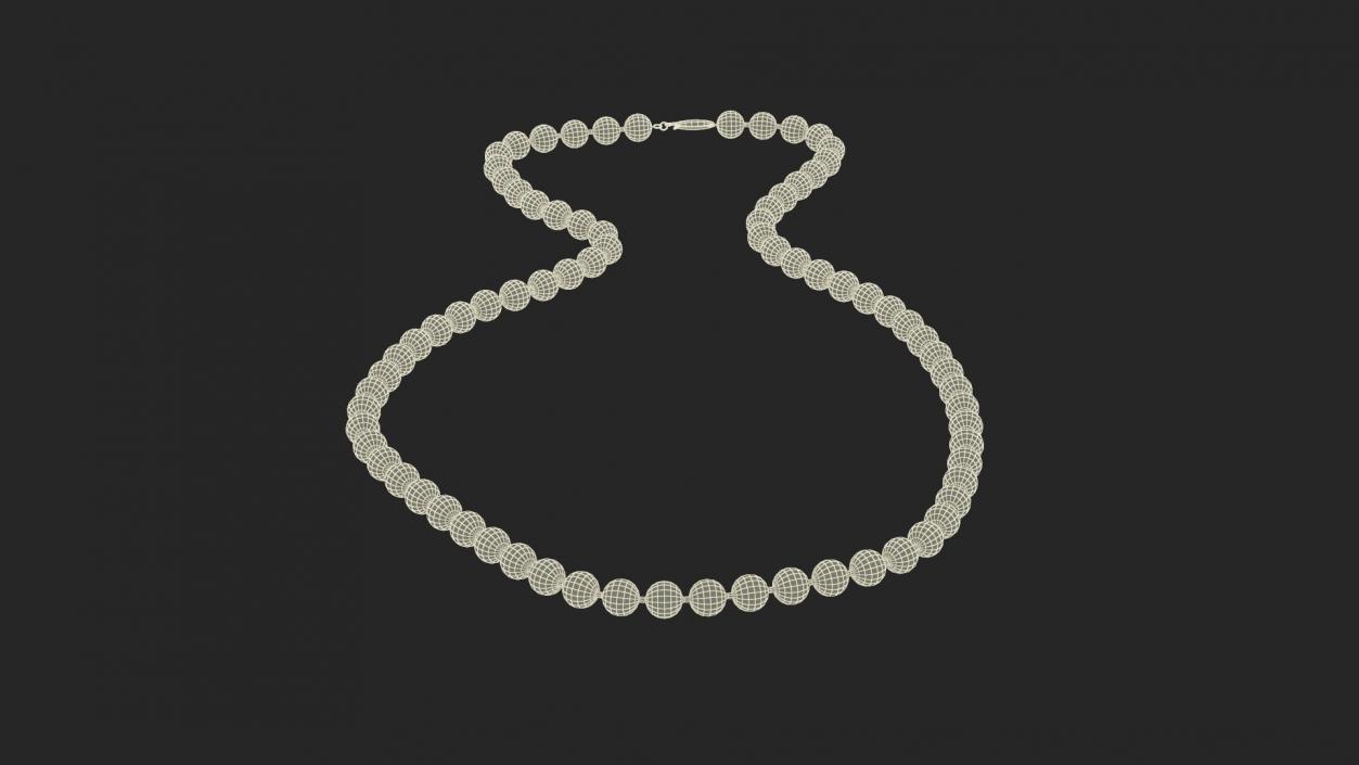 3D model White Pearl Necklace