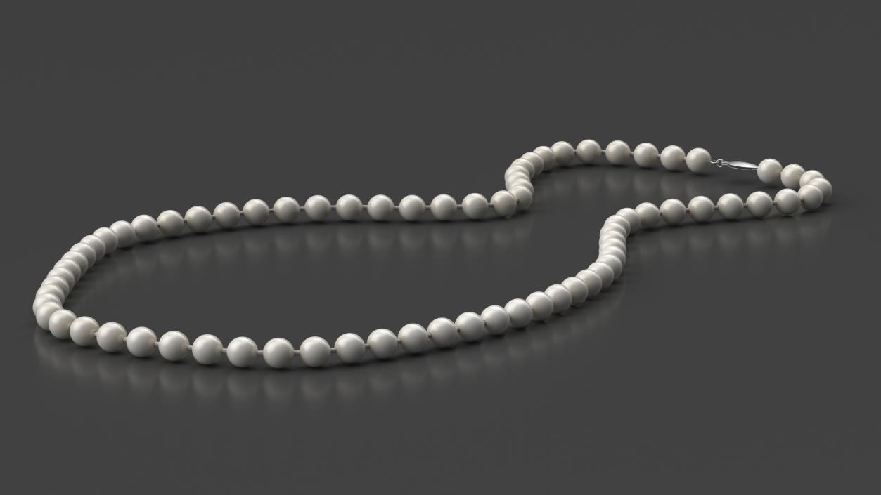 3D model White Pearl Necklace