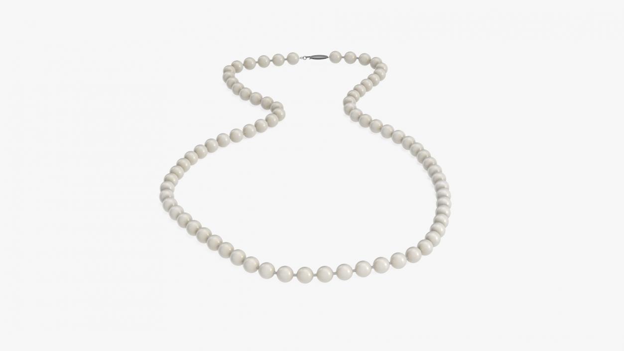 3D model White Pearl Necklace