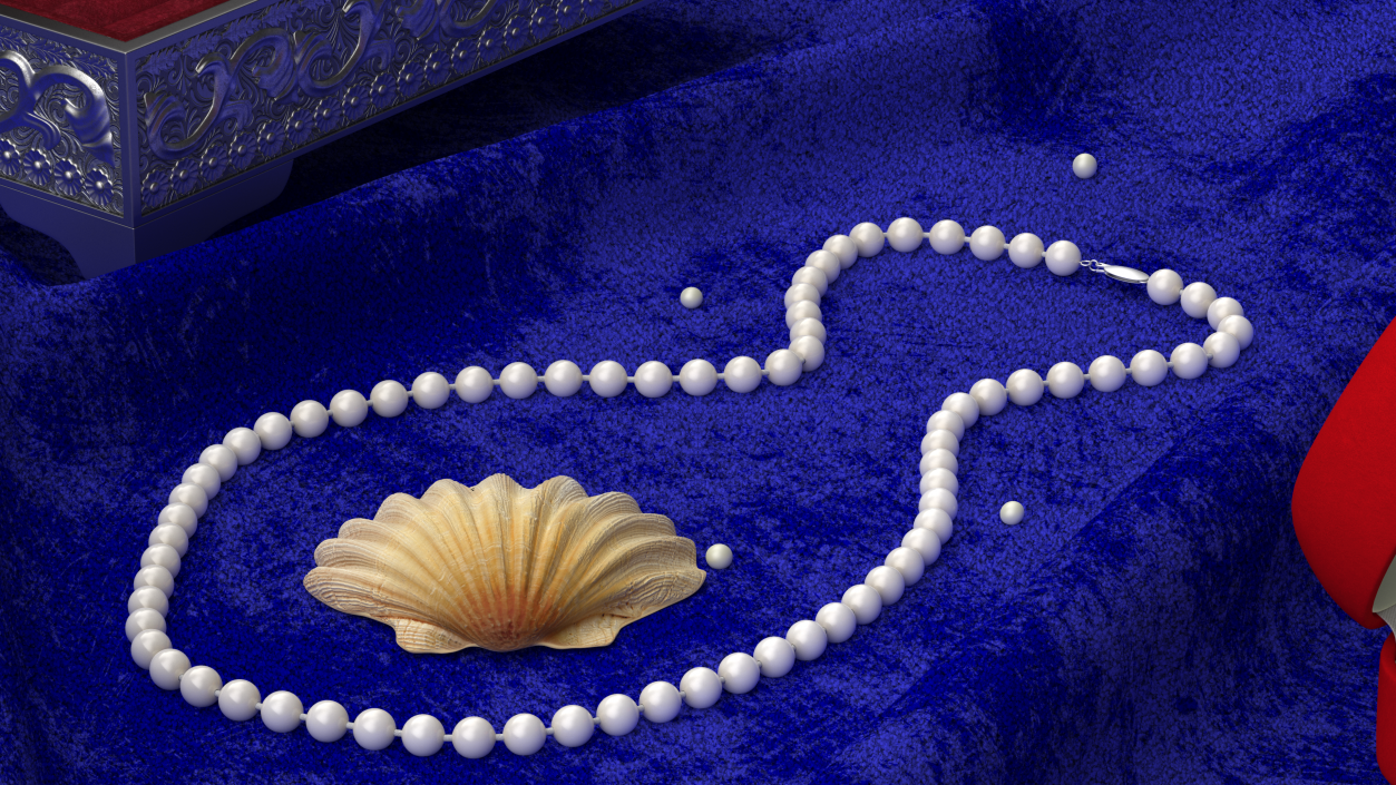 3D model White Pearl Necklace