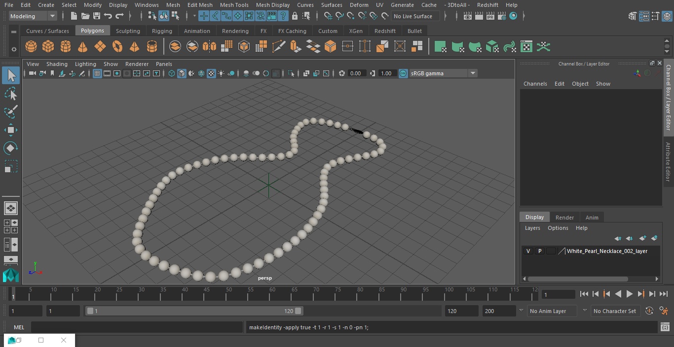 3D model White Pearl Necklace