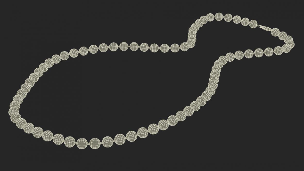 3D model White Pearl Necklace