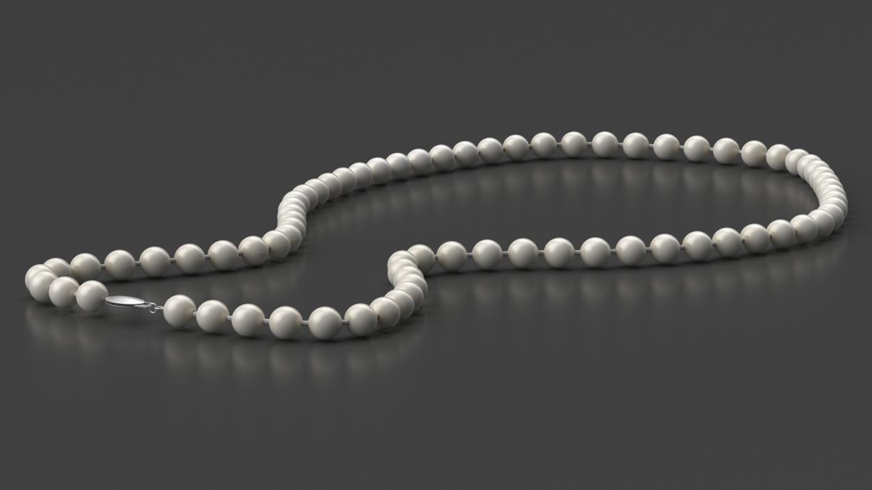 3D model White Pearl Necklace