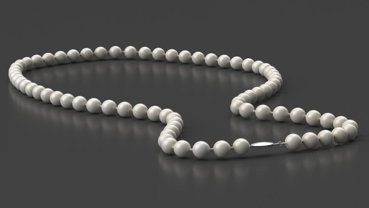 3D model White Pearl Necklace