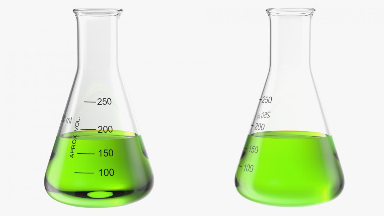 3D Narrow Mouth Erlenmeyer Flask 250 ml with Acid