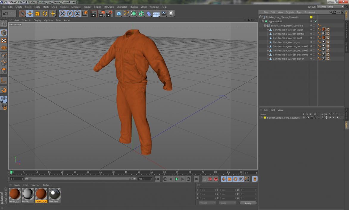 Builder Long Sleeve Coveralls 3D model