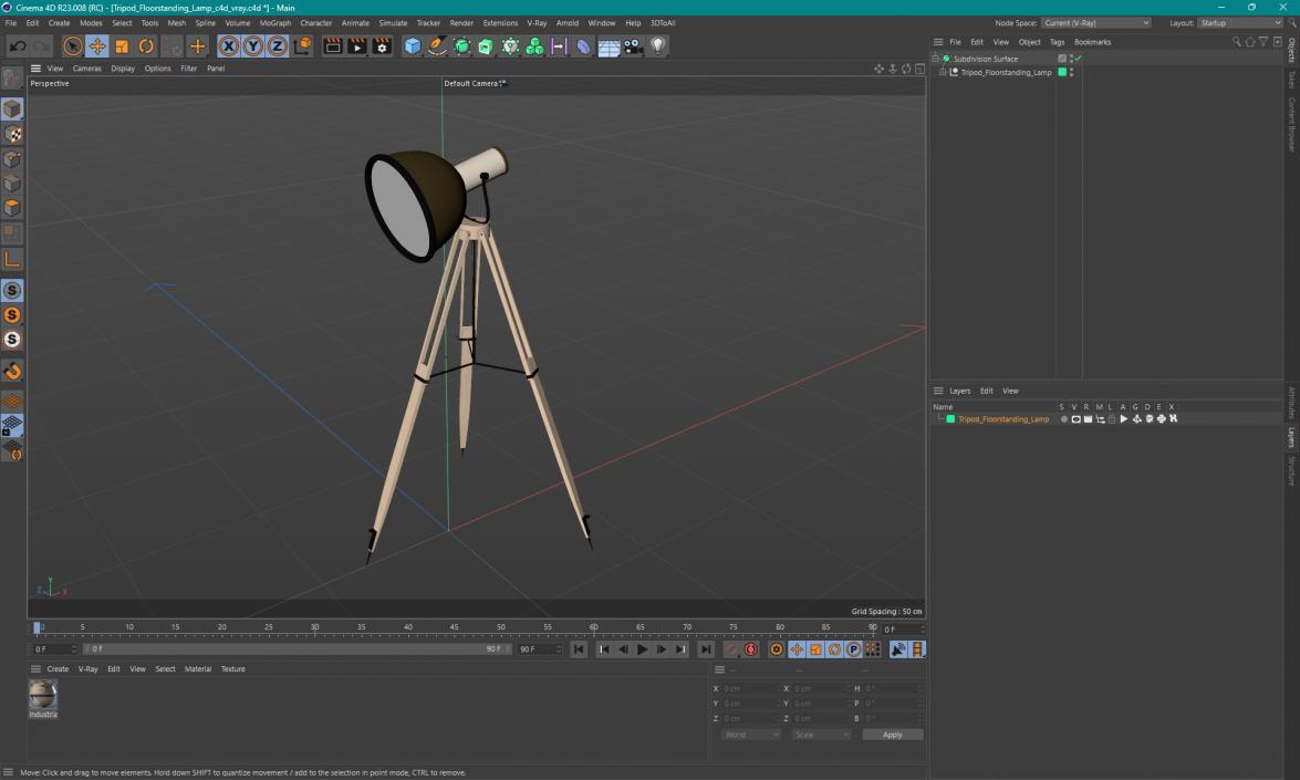 3D model Tripod Floorstanding Lamp