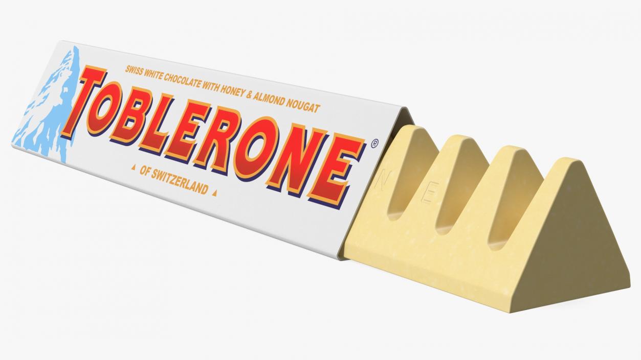 3D Opened Toblerone White Chocolate Bar