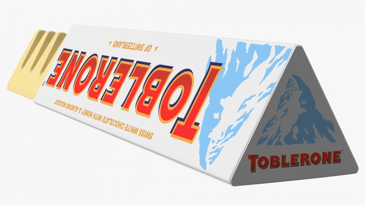 3D Opened Toblerone White Chocolate Bar