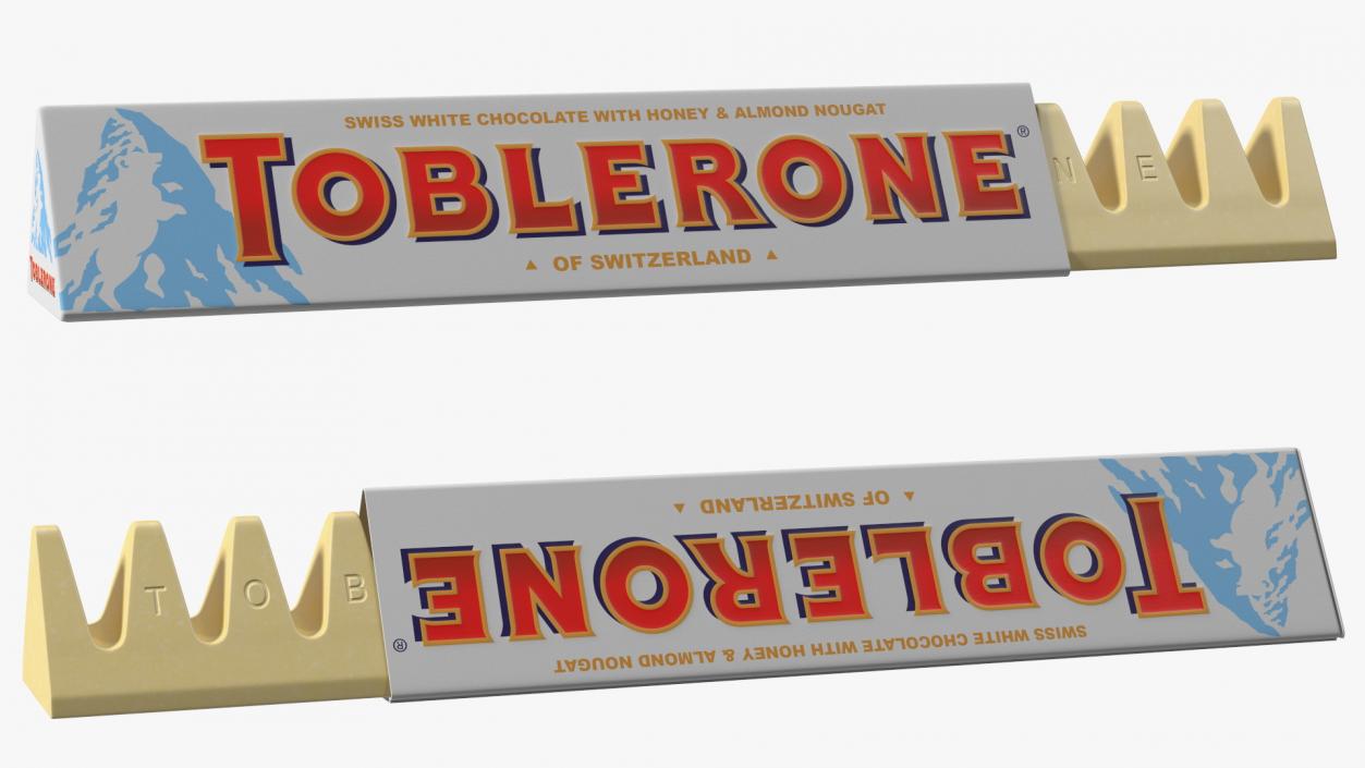 3D Opened Toblerone White Chocolate Bar