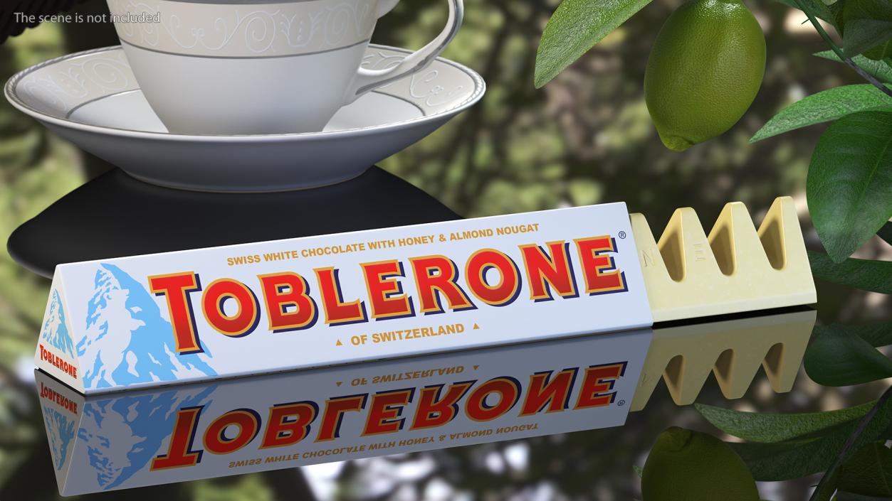 3D Opened Toblerone White Chocolate Bar