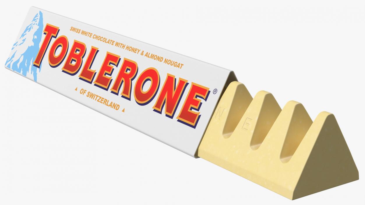 3D Opened Toblerone White Chocolate Bar