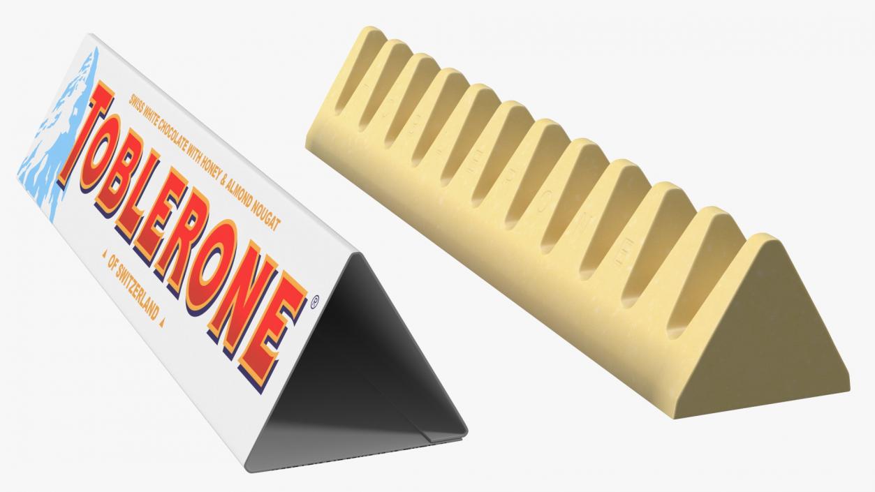 3D Opened Toblerone White Chocolate Bar