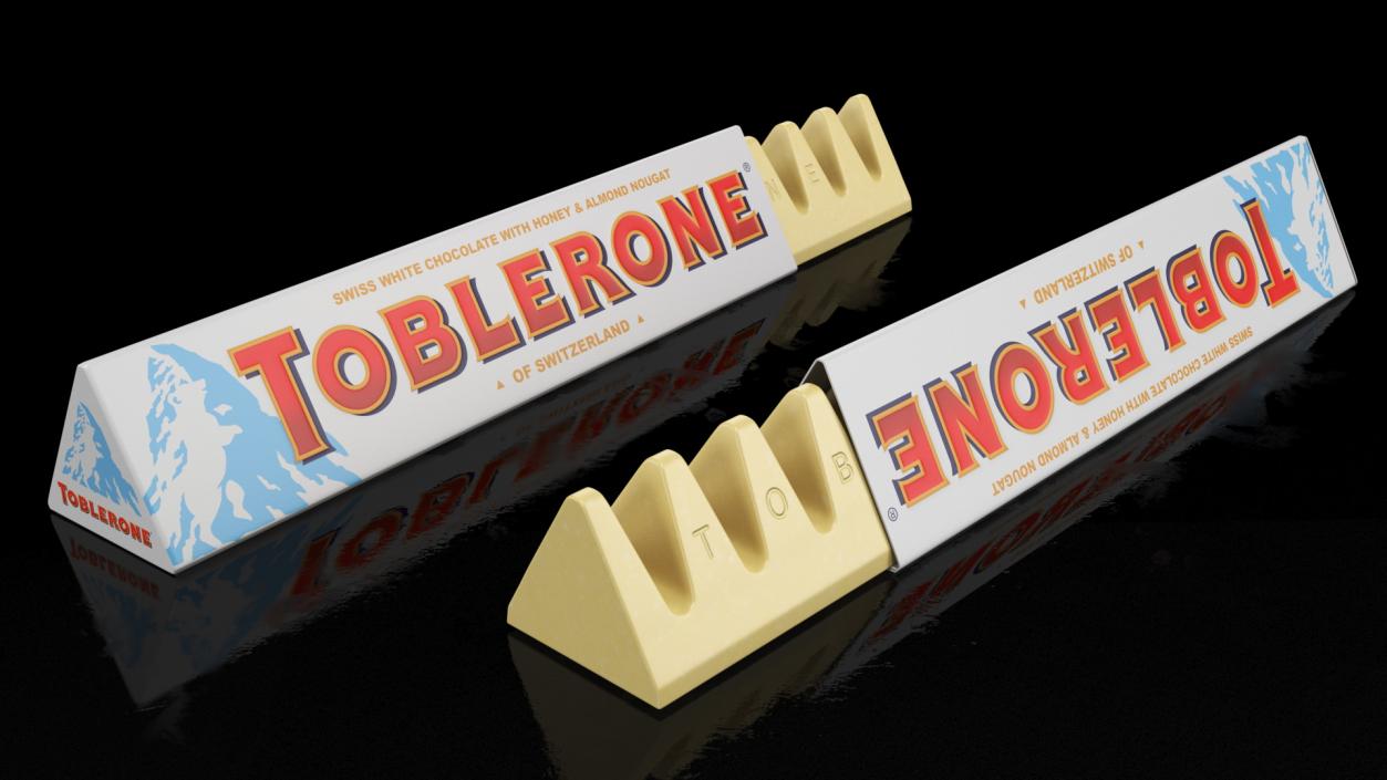 3D Opened Toblerone White Chocolate Bar