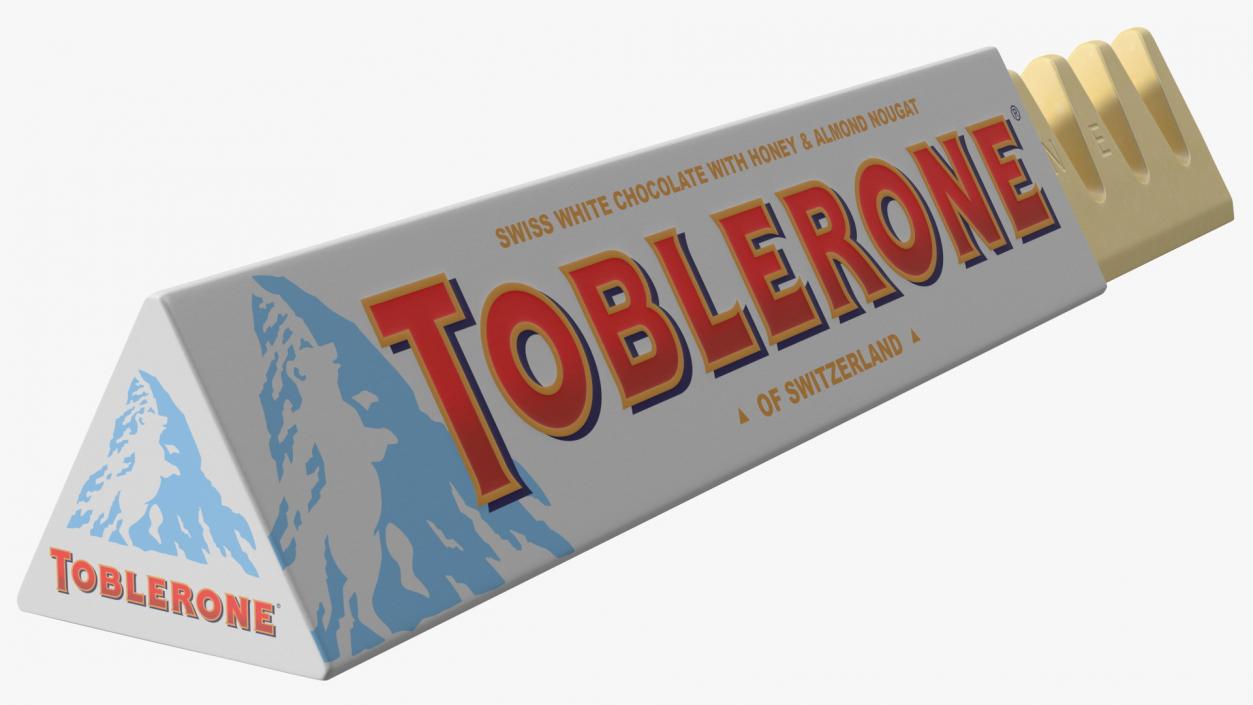 3D Opened Toblerone White Chocolate Bar