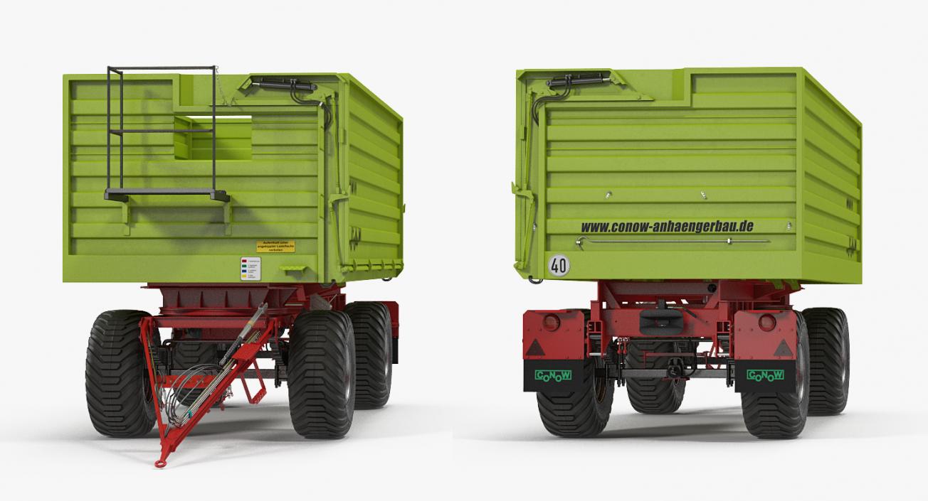 Conow HW-80 v9 Dump Trailer Rigged 3D model