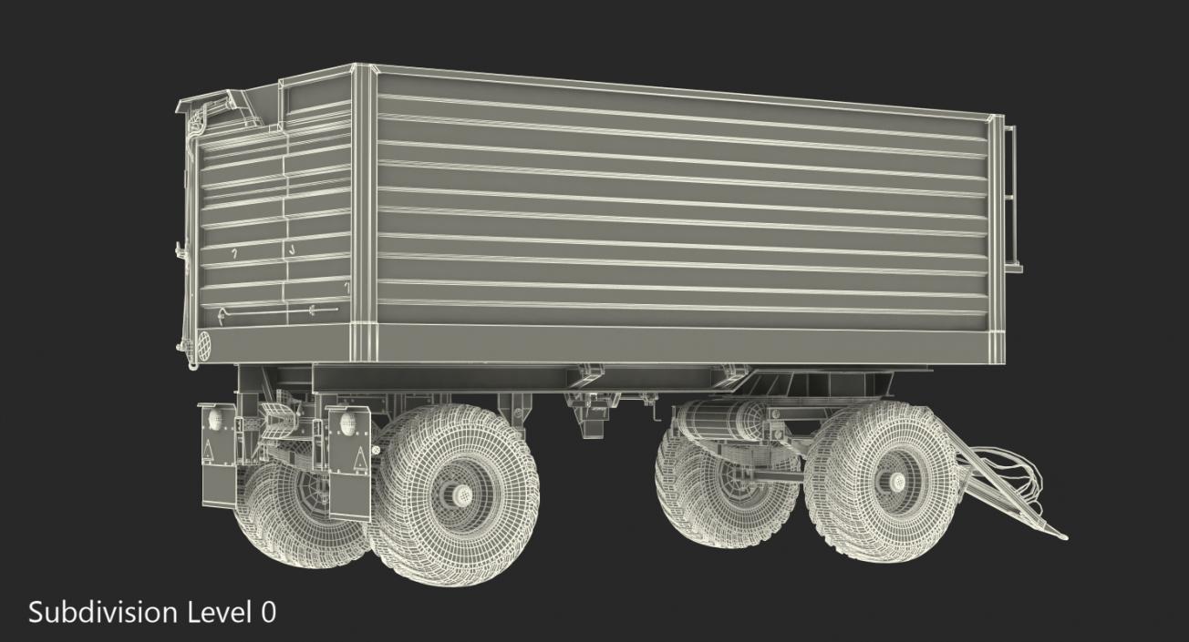 Conow HW-80 v9 Dump Trailer Rigged 3D model