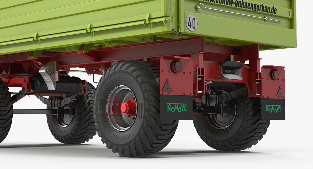 Conow HW-80 v9 Dump Trailer Rigged 3D model