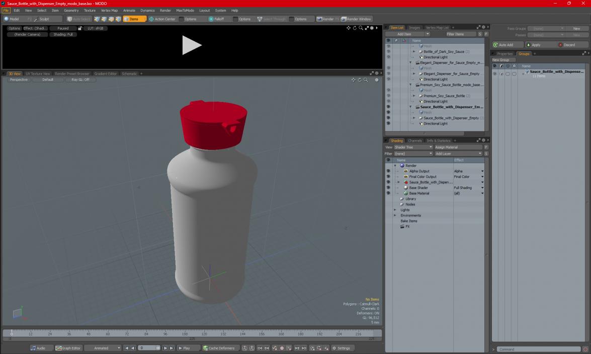 3D Sauce Bottle with Dispenser Empty model